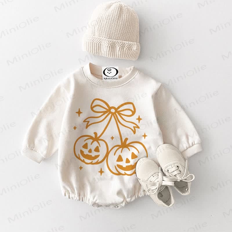 Baby Schleife Kürbis Weiß Bodysuit - Weiß - 18-24M - image 1