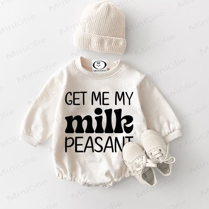 GET ME MY MILK PEASANT Baby Weißer Bodysuit - Weiß - 18-24M - image 1