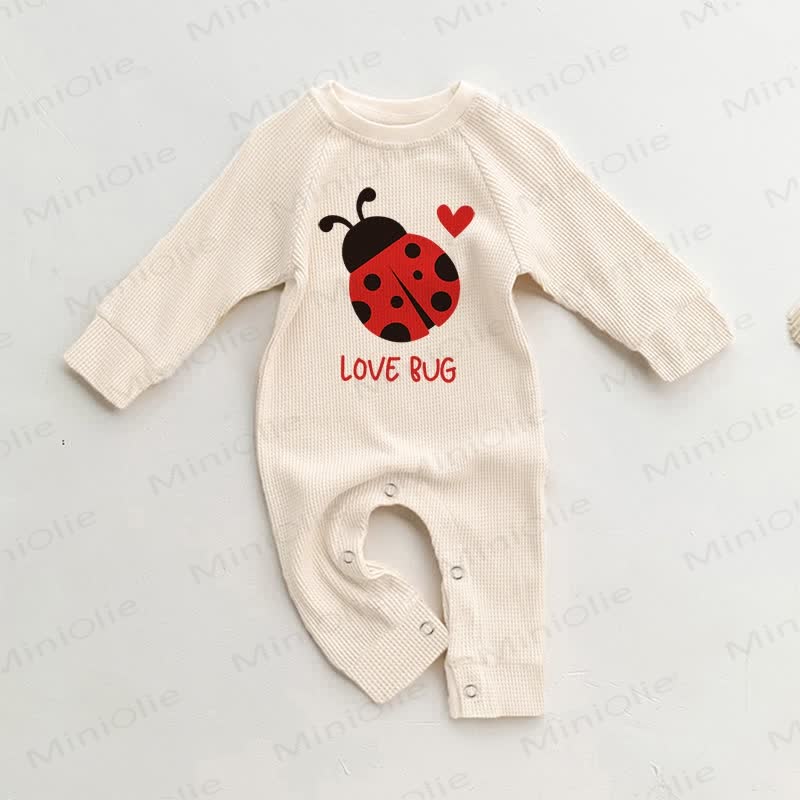 LOVE BUG Baby Waffel Strampler in Beige - Beige - 18-24M - image 1