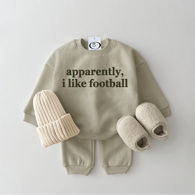 APPARENTLY, I LIKE FOOTBALL, 2-teiliges Baby Set - Grau Grün - 2-3J - image 1