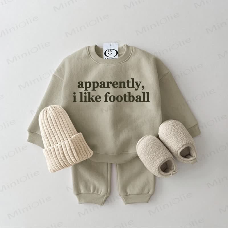 APPARENTLY, I LIKE FOOTBALL, 2-teiliges Baby Set - Grau Grün - 2-3J - image 1