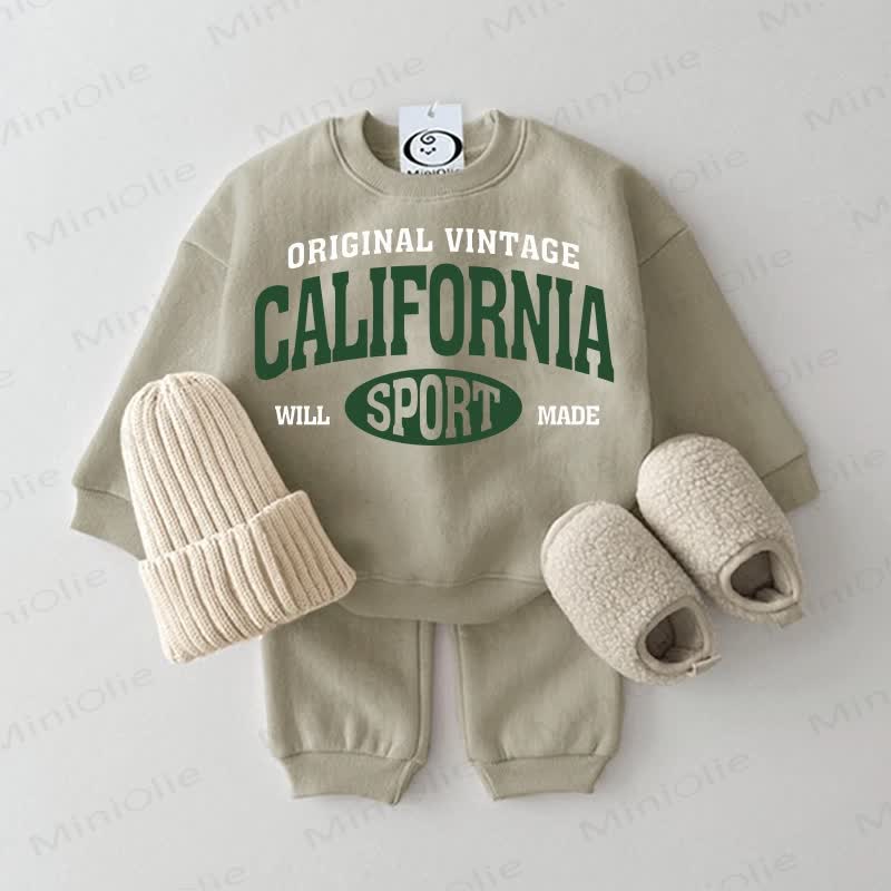 ORIGINAL VINTAGE CALIFORNIA WILL SPORT MADE Baby 2-teiliges Set - Grau Grün - 2-3J - image 1