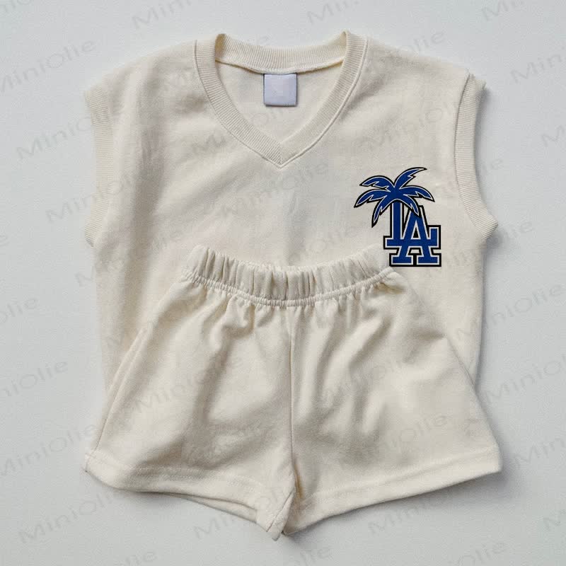LA Baby Coconut Palm 2-teiliges ärmelloses Set - Beige - 2-3J - image 1