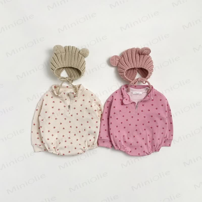 Baby Rose Waffel Bodysuit - image 1