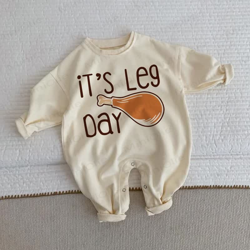 IT'S LEG DAY Baby -Drumstick- Strampler - Beige - 2-3J - image 1