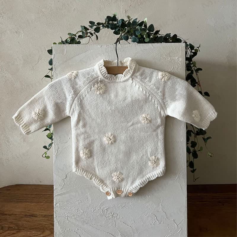 Baby - Blume mit Stricken - Beige - 18-24M - image 1