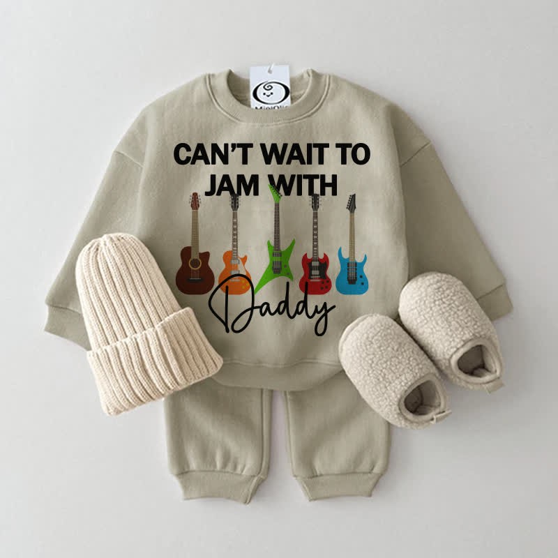 CAN'T WAIT TO JAM WITH DADDY. 2-teiliges Baby - Set - Grau Grün - 2-3J - image 1