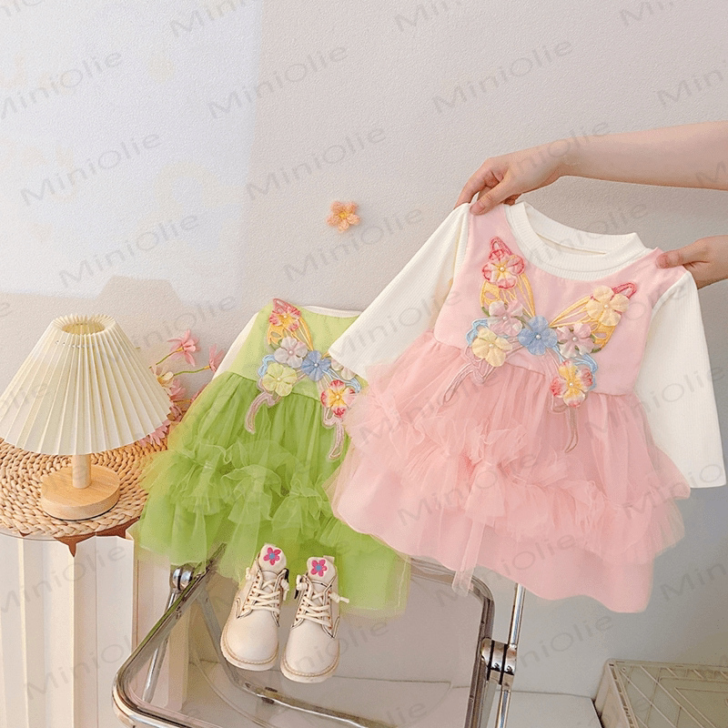 Baby Kleinkind Blumen Schmetterling Tüllkleid - image 2