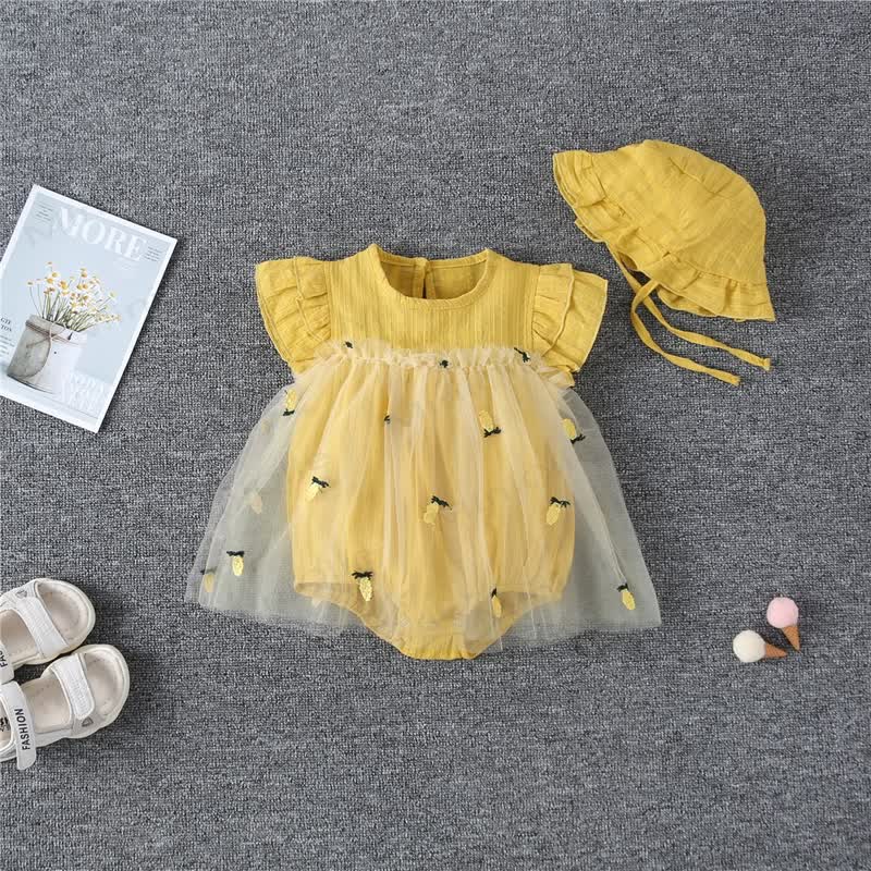 Baby Bodysuit mit Hut -Rock und Mütze - Gelb - 18-24M - image 1