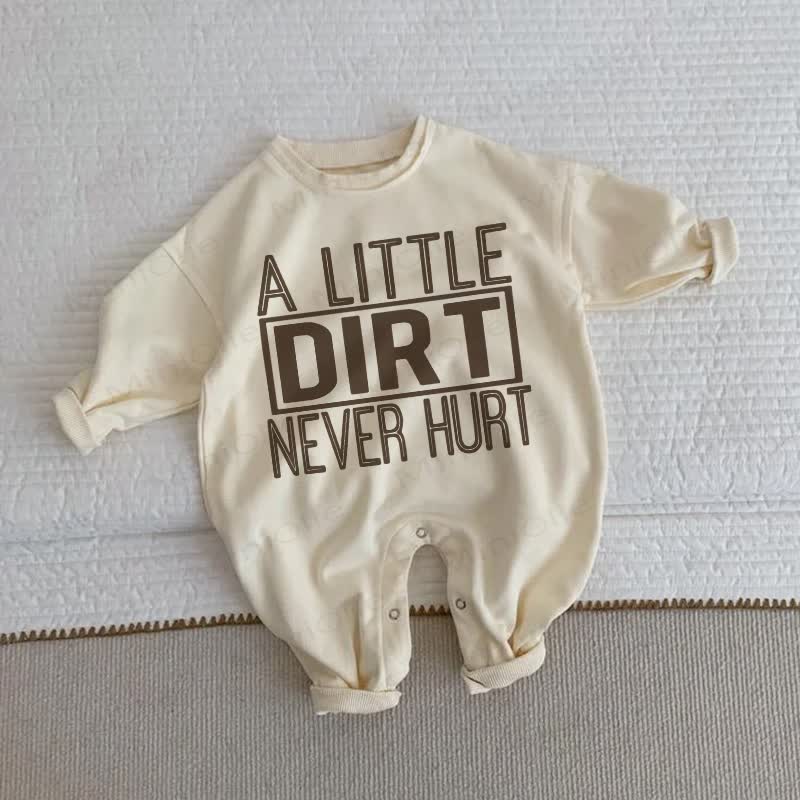 A LITTLE DIRT NEVER HURT Baby Strampler -Strampler - Beige - 2-3J - image 1
