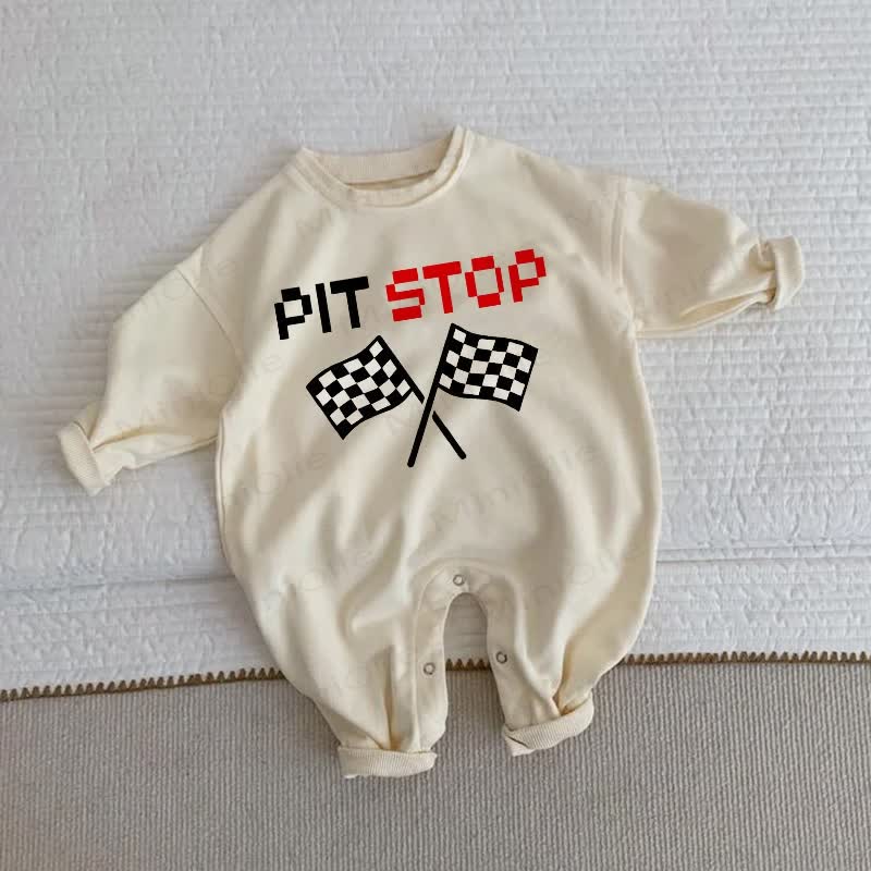 PIT STOP Baby -Strampler mit Karo- Strampler - Beige - 2-3J - image 1