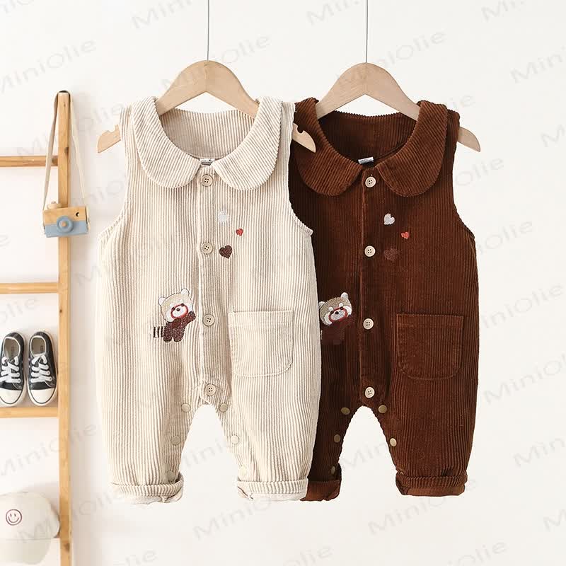 Baby Kleinkind Bär Cord Overalls mit Bärenmotiv - image 1