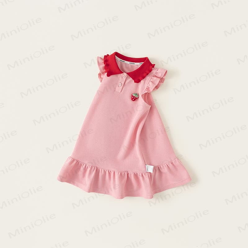 Kleinkind Rosa Erdbeere Rüschen Süß Kleid - image 2
