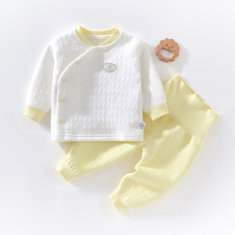 2-teiliges, einfaches, weiches Pyjama Set für Baby - Gelb - 18-24M - image 8