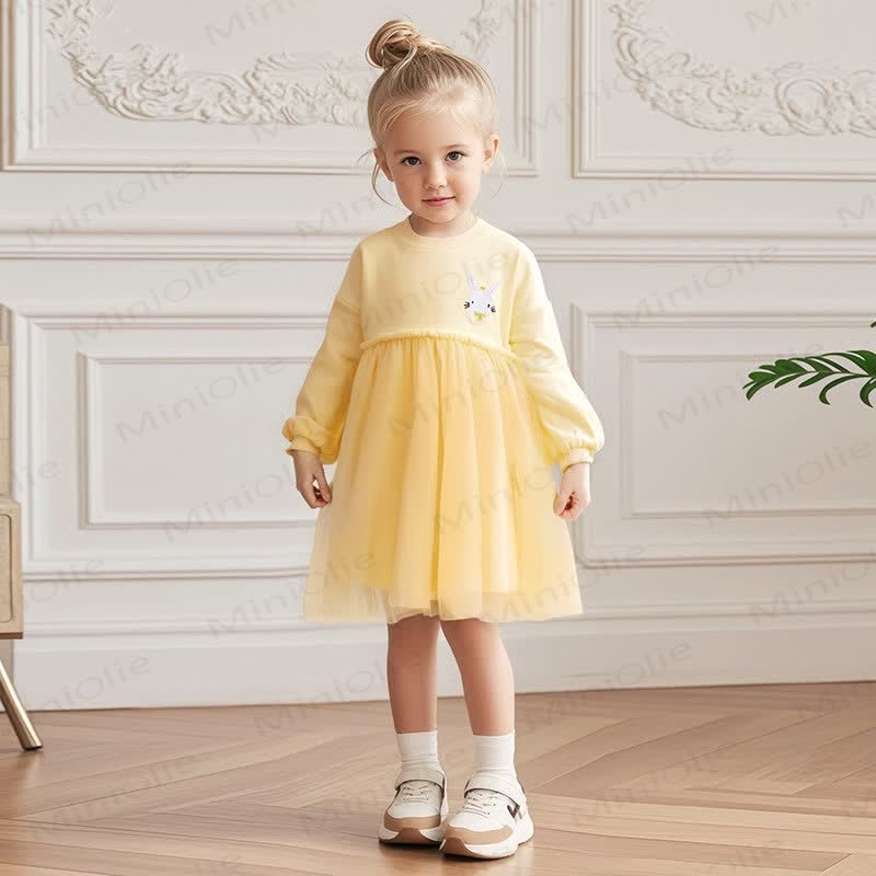 Gelbes Tüllkleid mit Häschenmuster für Kleinkinder - image 2