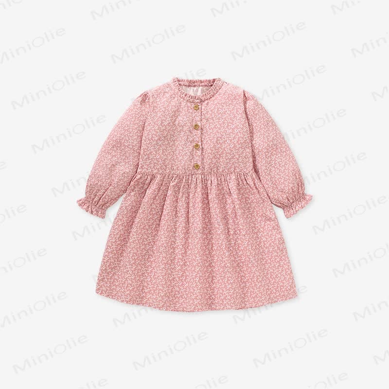 Kleinkinderkleid im Vintage-Stil mit rosa Blumenmuster - Rosa - 6-7J - image 1