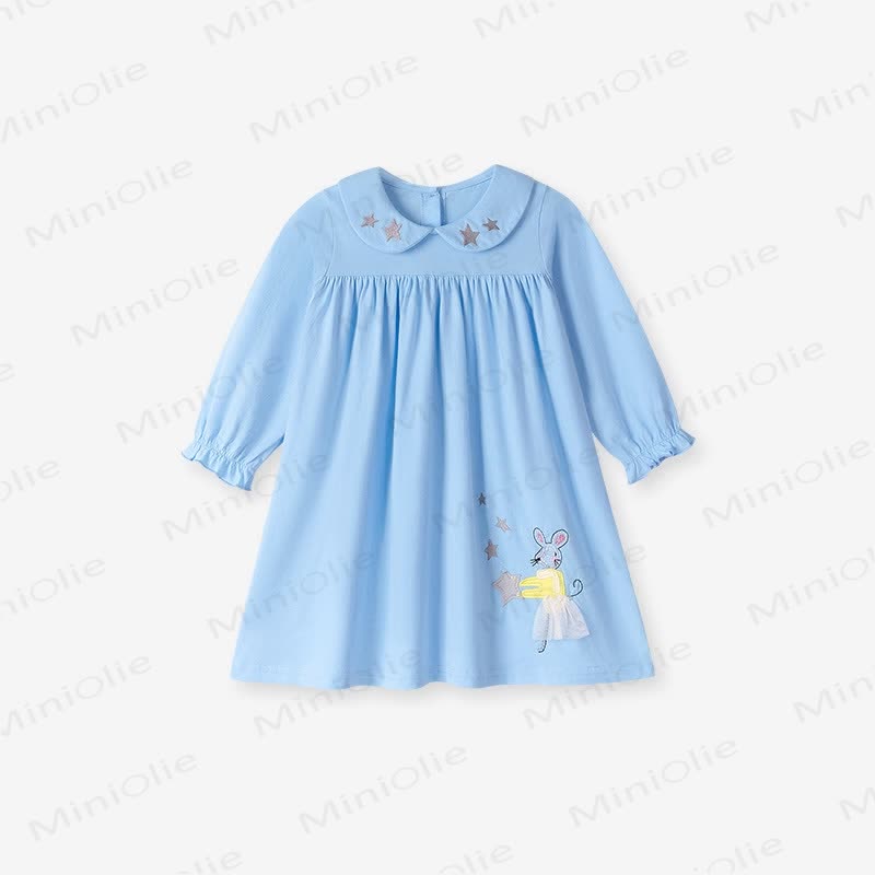 Blau Kleid mit Maus-Stern für Kleinkind - Blau - 6-7J - image 1