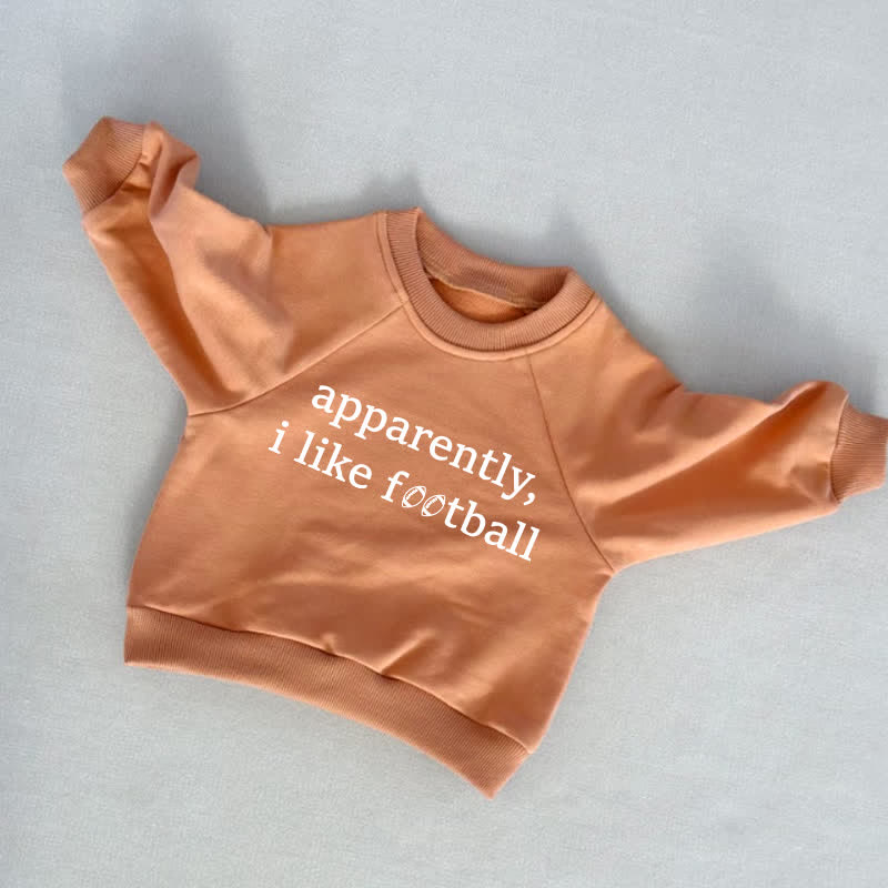 APPARENTLY, I LIKE FOOTBALL, orangefarbenes Sweatshirt für Baby und Kleinkind - Orange - 3-5J - image 1