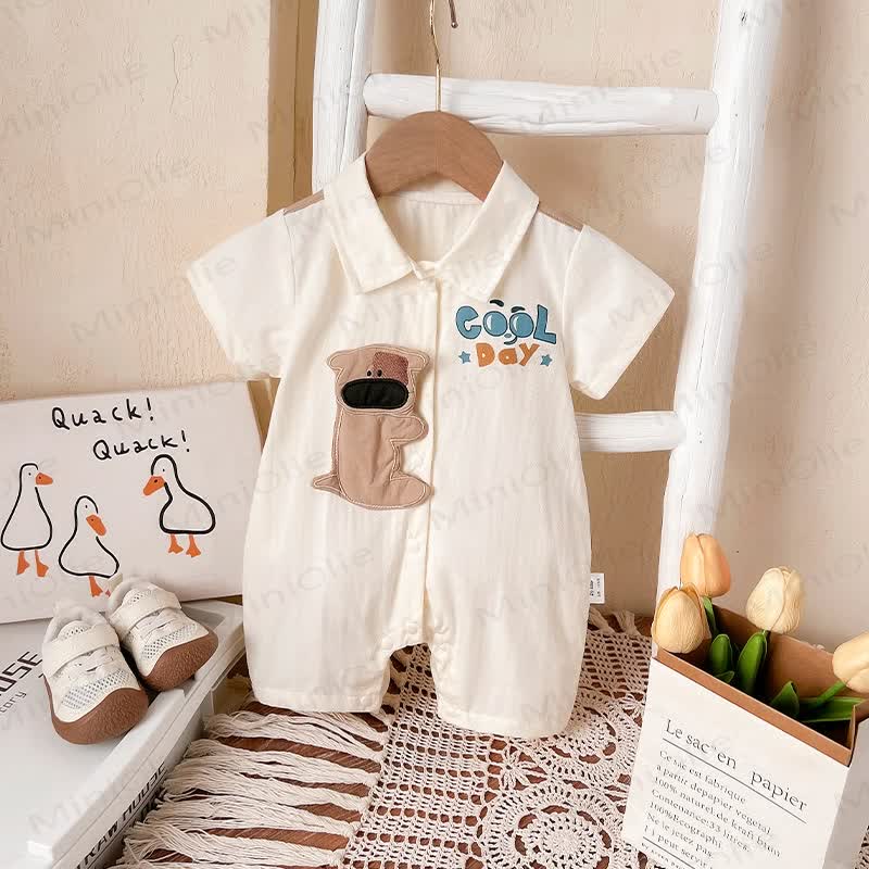 COOL DAY Baby -Strampler mit Hunde-Revers in Beige - Beige - 18-24M - image 1