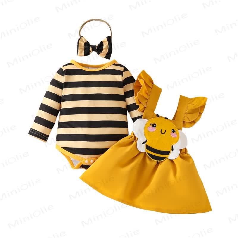 Baby 2-teiliges Biene Gelb Set mit Stirnband - Gelb - 12-18M - image 8