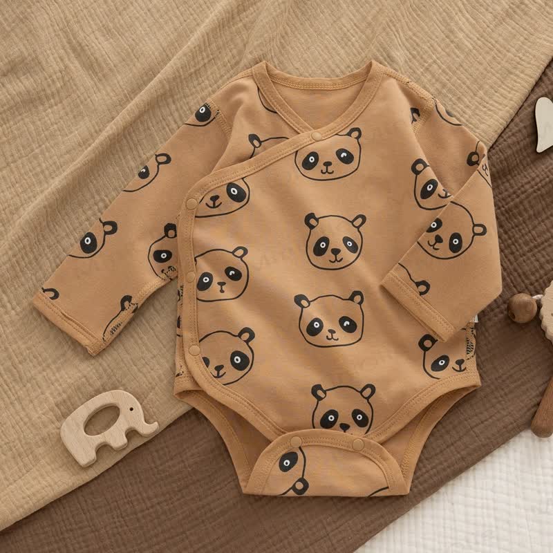 Baby -Kimono Bodysuit für Neugeboren , Panda - Braun - 12-18M - image 1