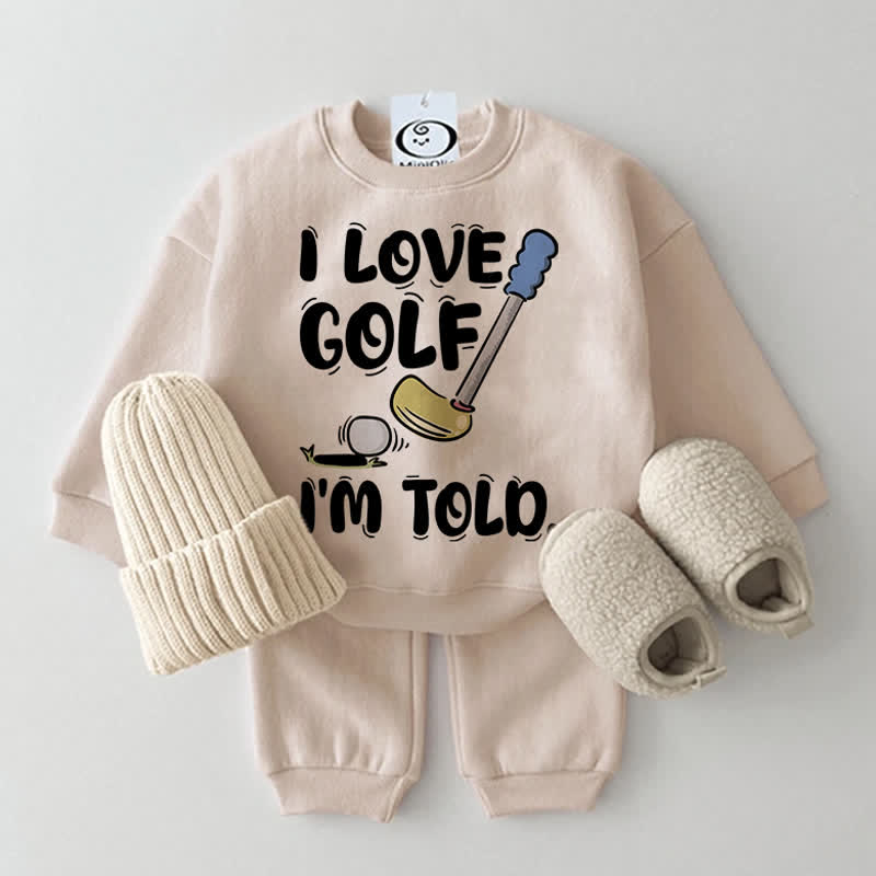I LOVE GOLF I'M TOLD Baby 2-teiliges Beige Set - Beige - 2-3J - image 1