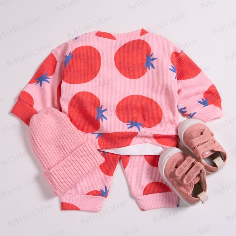 Baby Kleinkind Tomaten Rosa Waffel 2-teiliges Set - image 2