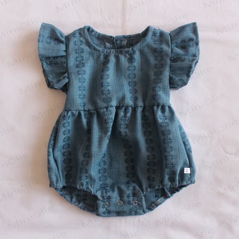 Baby Blume mit Blumenmuster und Bodysuit - Blau - 18-24M - image 1