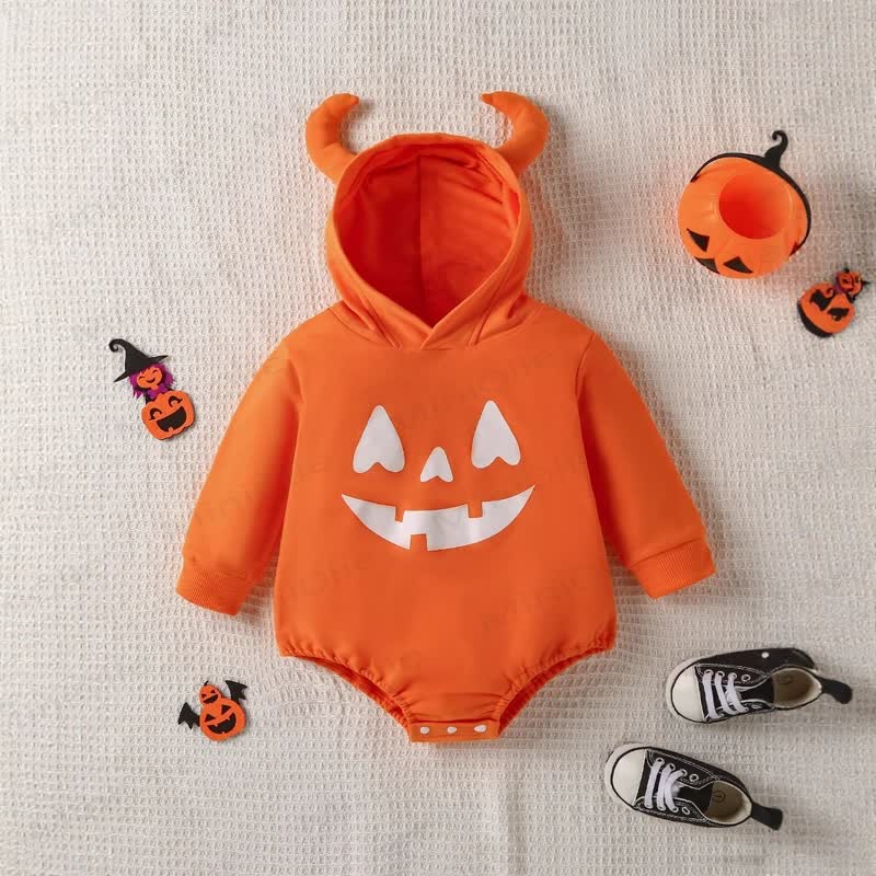 Baby Halloween Bodysuit - Orange - 12-18M - image 1