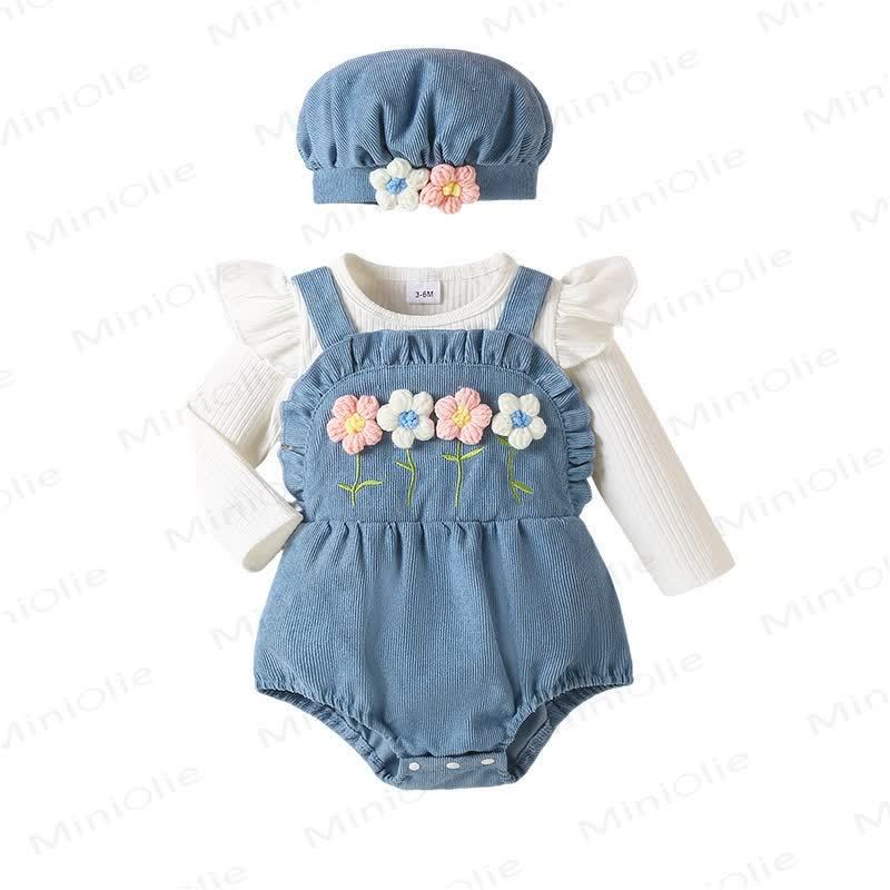Baby Blume Cord Bodysuit mit Hut - image 6