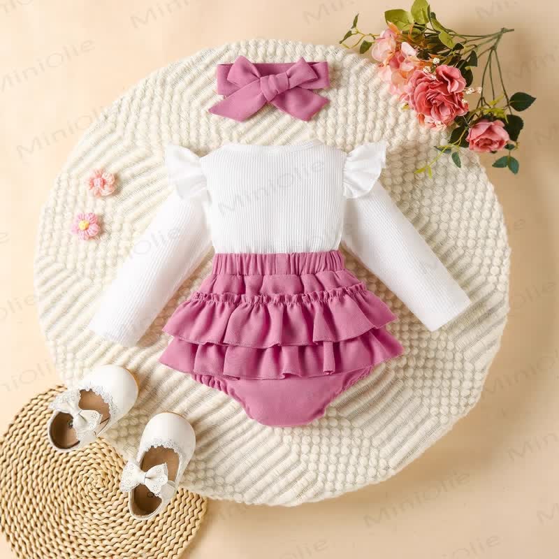 Baby Blume Gerippt mit Bodysuit - image 2