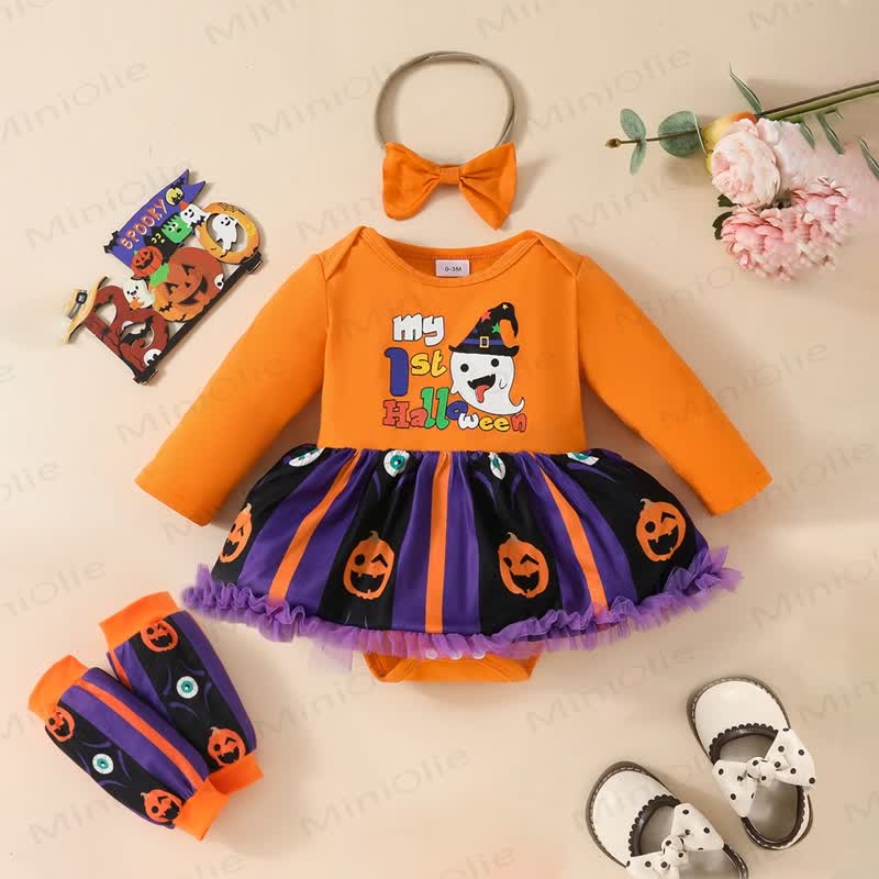 MY 1ST HALLOWEEN 3-teiliger Baby Bodysuit - Orange - 12-18M - image 1