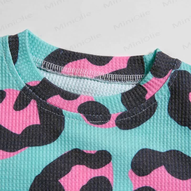 2-teiliges Baby Set mit Waffel und Leopardenmuster - image 2