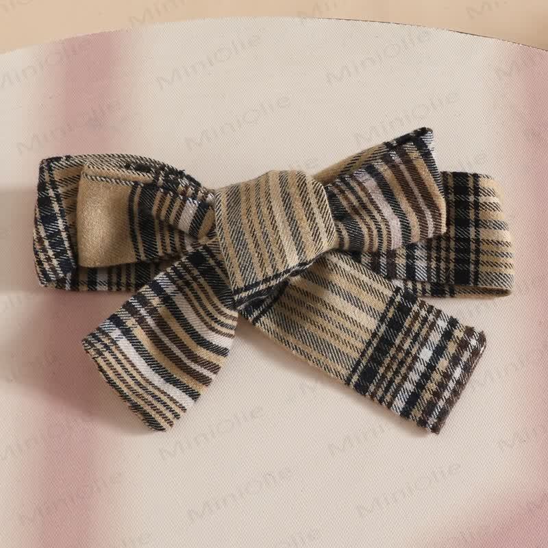 Baby Bodysuit mit Plaid Schleife und Stirnband - image 7