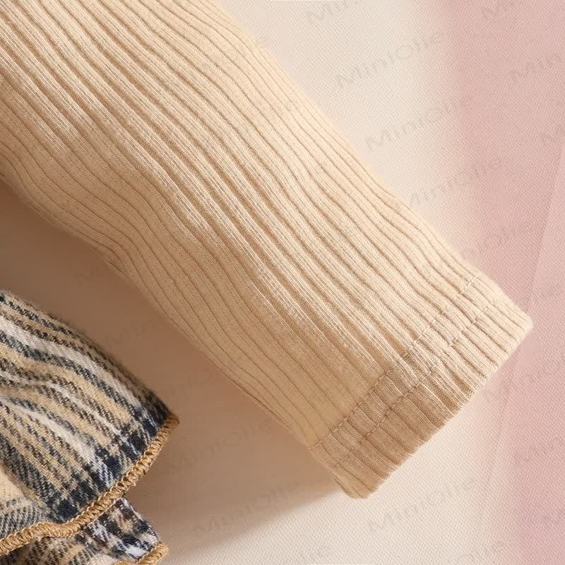 Baby Bodysuit mit Plaid Schleife und Stirnband - image 5