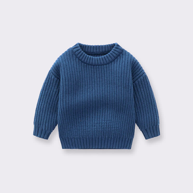 Vintage Pullover für Kind, Einfarbig, Rundhalsausschnitt - Marineblau - 8Y - image 4