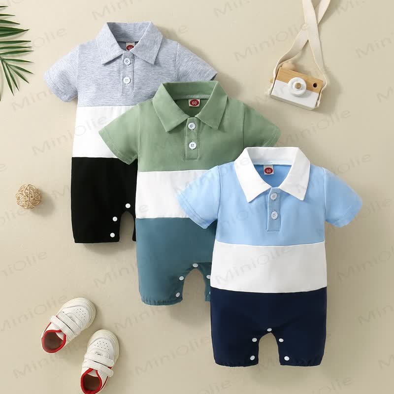 Baby Jungen Strampler mit Farbblock - image 1
