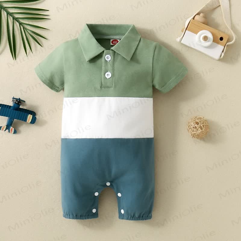 Baby Jungen Strampler mit Farbblock - Grün - 18-24M - image 2