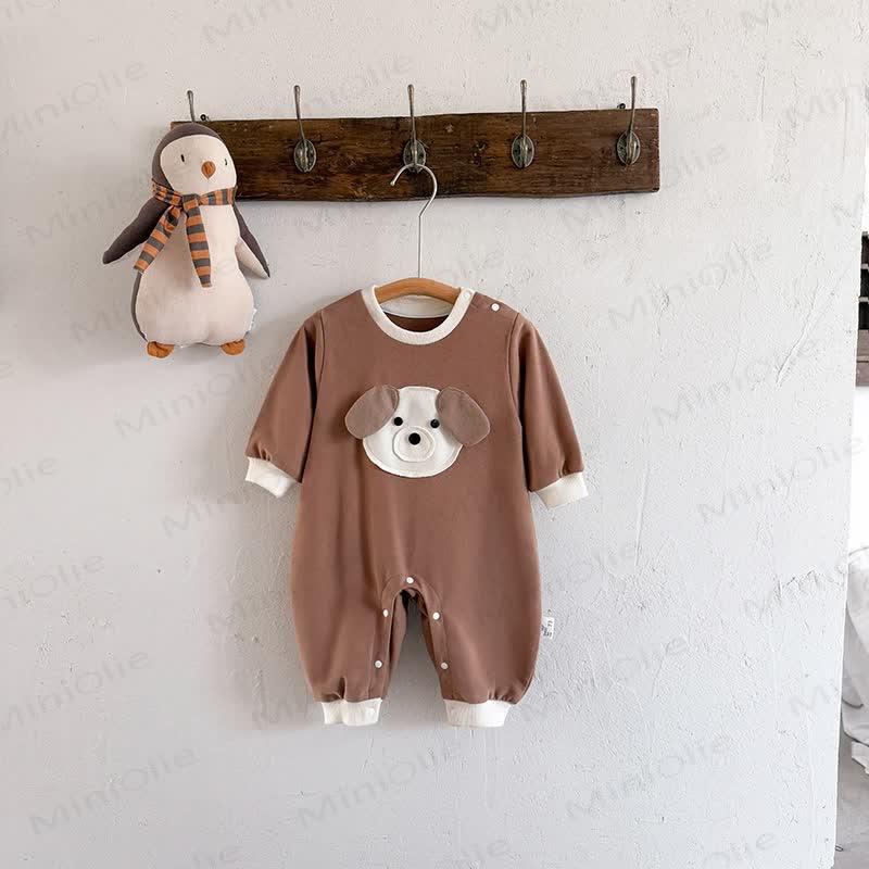 Baby Strampler mit Hundepatches in Strampler - Braun - 18-24M - image 1