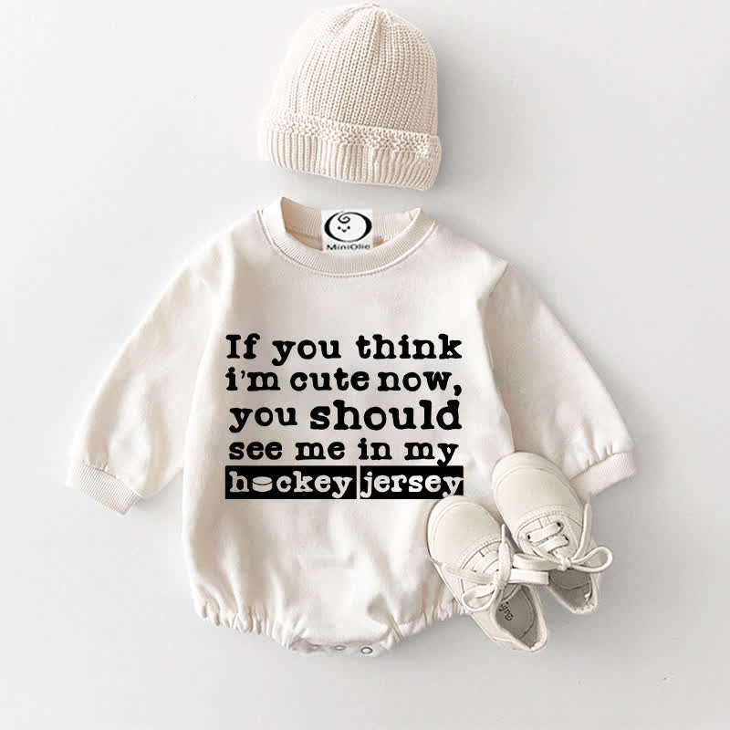 IF YOU THINK I'M CUTE NOW, YOU SHOULD SEE ME IN MY HOCKEY JERSEY - Bodysuit - Weiß - 18-24M - image 1