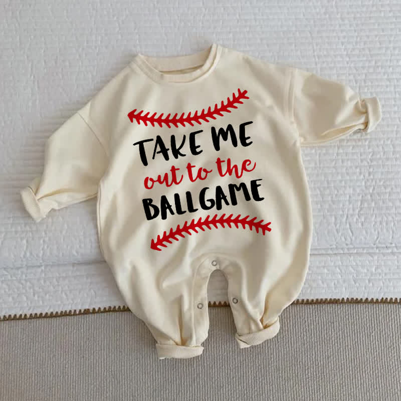 TAKE ME OUT TO THE BALLGAME Baby Baseball Beige Strampler - Beige - 2-3J - image 1