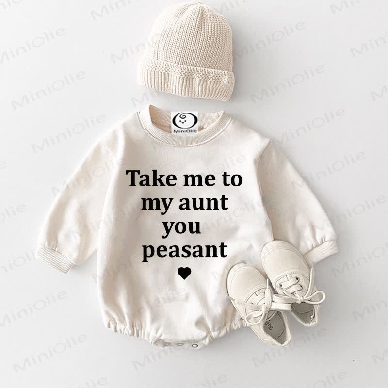 TAKE ME TO MY AUNT YOU PEASANT Baby Bodysuit - Weiß-1 - 18-24M - image 2
