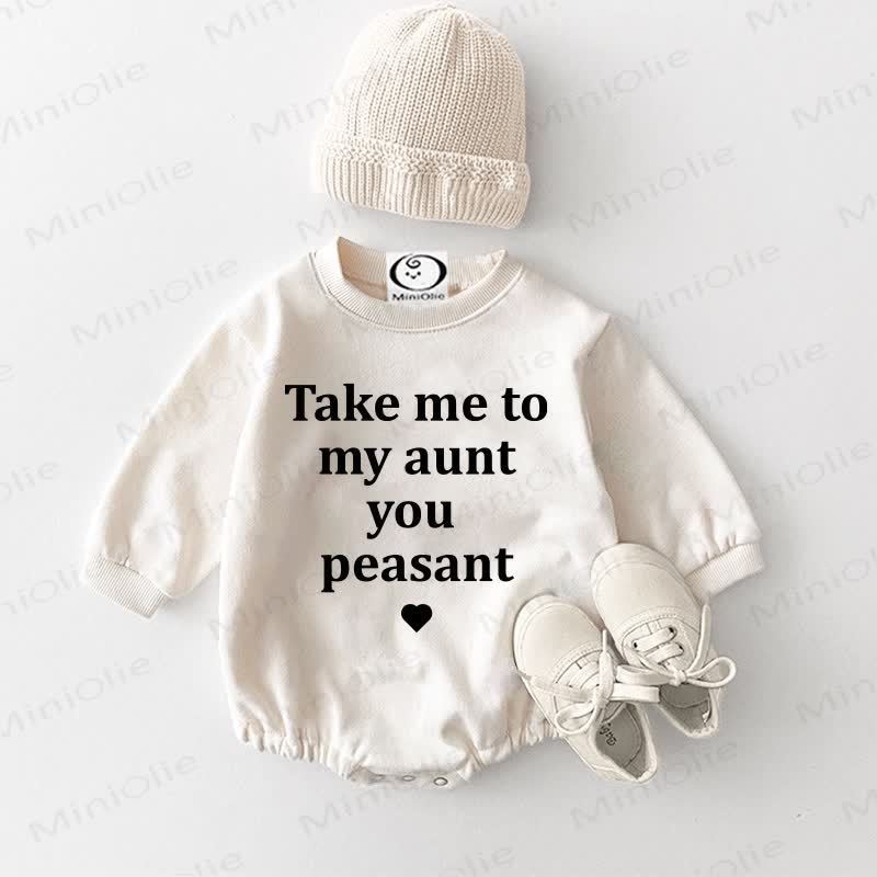 TAKE ME TO MY AUNT YOU PEASANT Baby Bodysuit - Weiß-1 - 18-24M - image 2