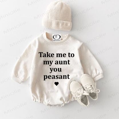 TAKE ME TO MY AUNT YOU PEASANT Baby Bodysuit - Weiß-1 - 18-24M - image 2