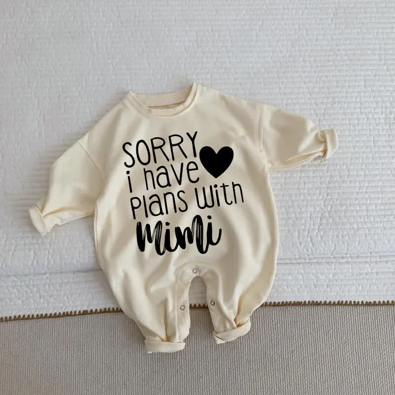 SORRY I HAVE PLANS WITH MIMI Baby Beige Strampler - Beige - 2-3J - image 1