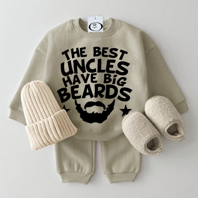 THE BEST UNCLES HAVE BIG BEARDS Baby 2-teiliges Set - Grau Grün - 2-3J - image 1
