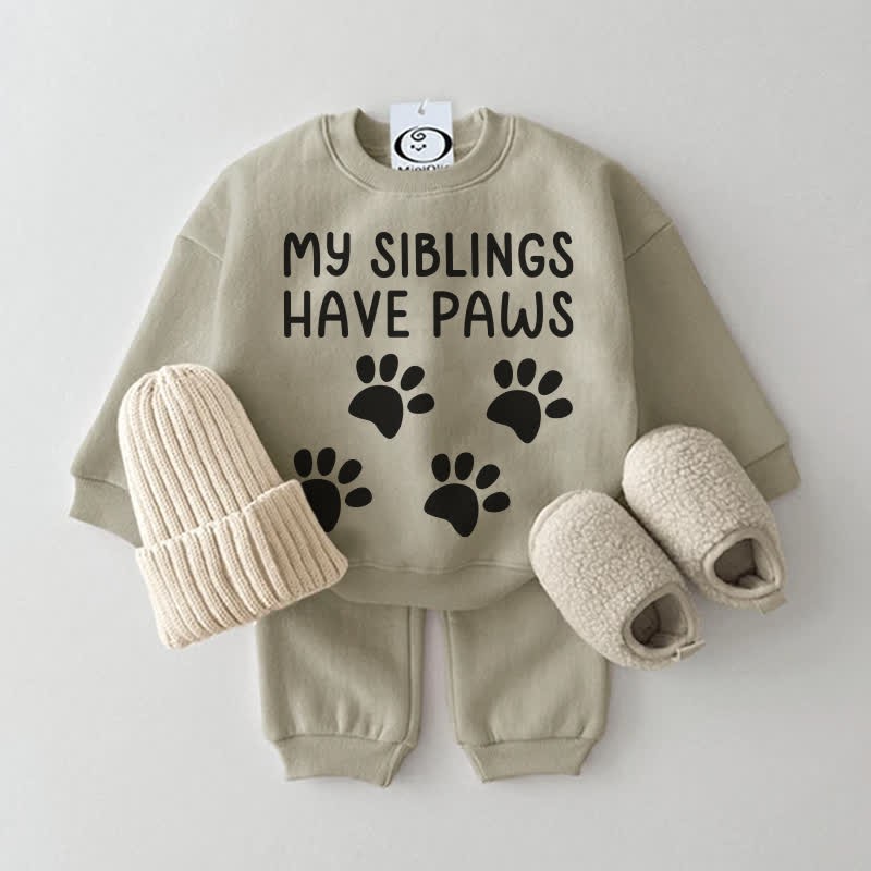 MY SIBLINGS HAVE PAWS Baby Grau Grün Sportanzug 2-teiliges Set - Grau Grün - 2-3J - image 1