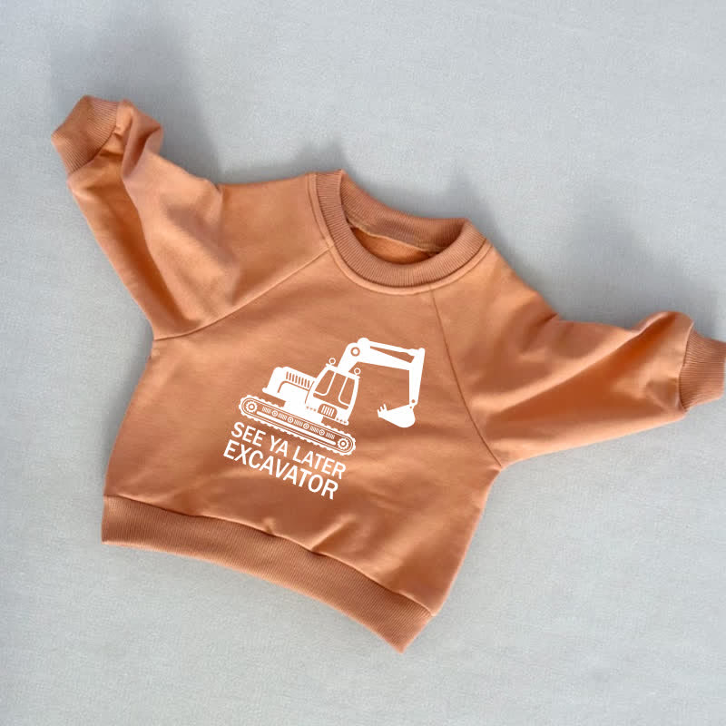 Bis SEE YA LATER EXCAVATOR Baby Kleinkind Sweatshirt - Orange - 3-5J - image 4