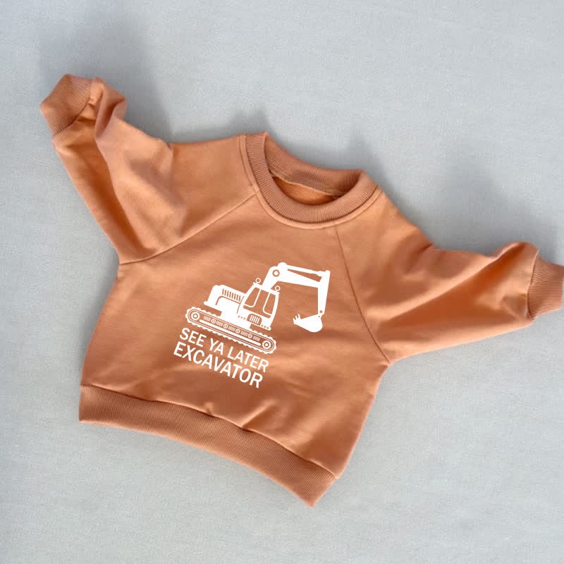 Bis SEE YA LATER EXCAVATOR Baby Kleinkind Sweatshirt - Orange - 3-5J - image 4