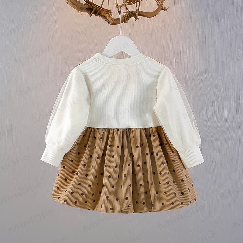 Baby Kleinkind Punkt Fake 2pcs Kleid mit Tasche - image 2
